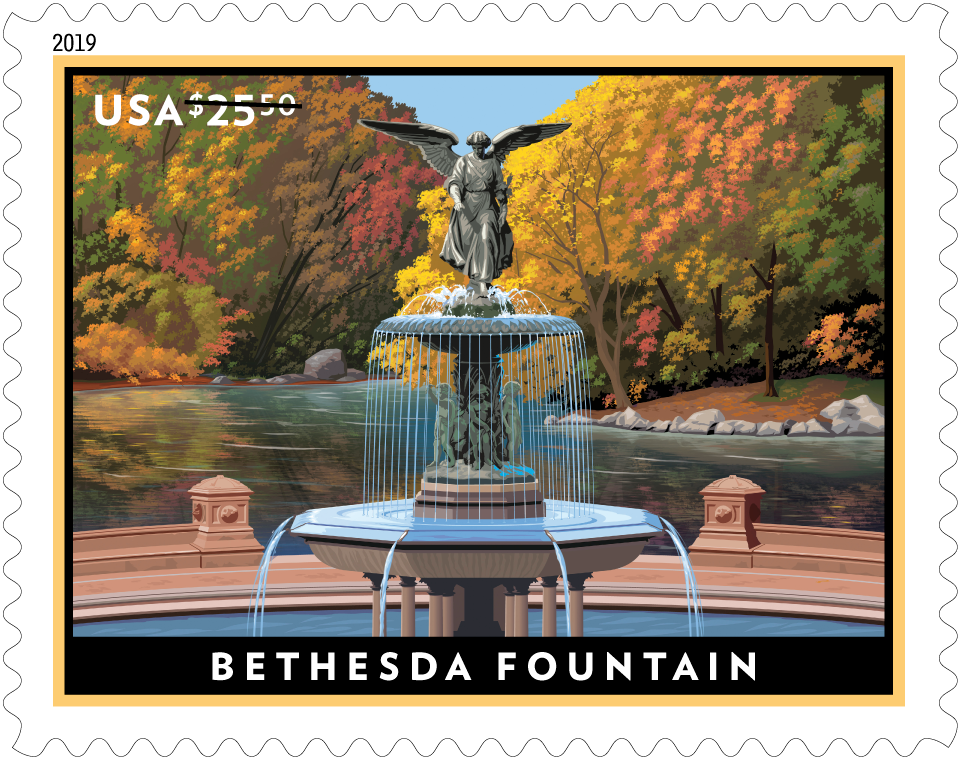 Bethesda Fountain stamp