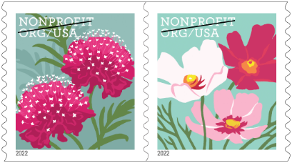 Butterfly garden flowers stamps