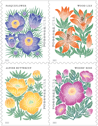 Mountain flora stamps