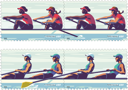 Womens rowing stamps