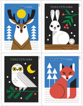 Winter Woodland Animals stamps