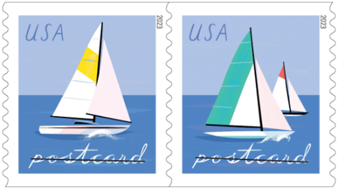 Forever Sailboat Postcard Stamps